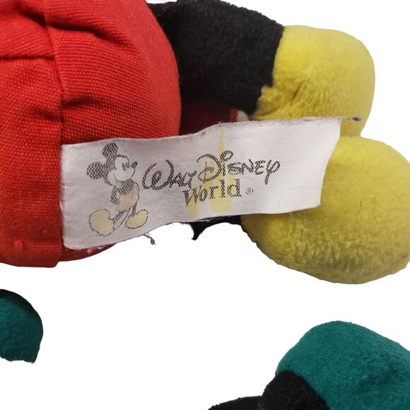Vintage Walt Disney World Christmas Mickey Mouse Minnie Mouse Plush 8" 1999 - Picture 7 of 9